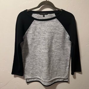 Sanctuary white and black baseball sweater- size small